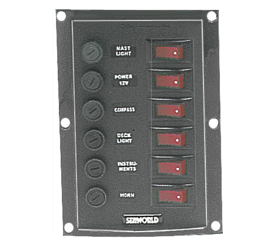 Vertikálny ovládací panel so 6 spínačmi